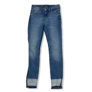 Calvin Klein Mid Rise Skinny Ombre Denim Blue Jeans Size 26x28 CKJ011 Stretch